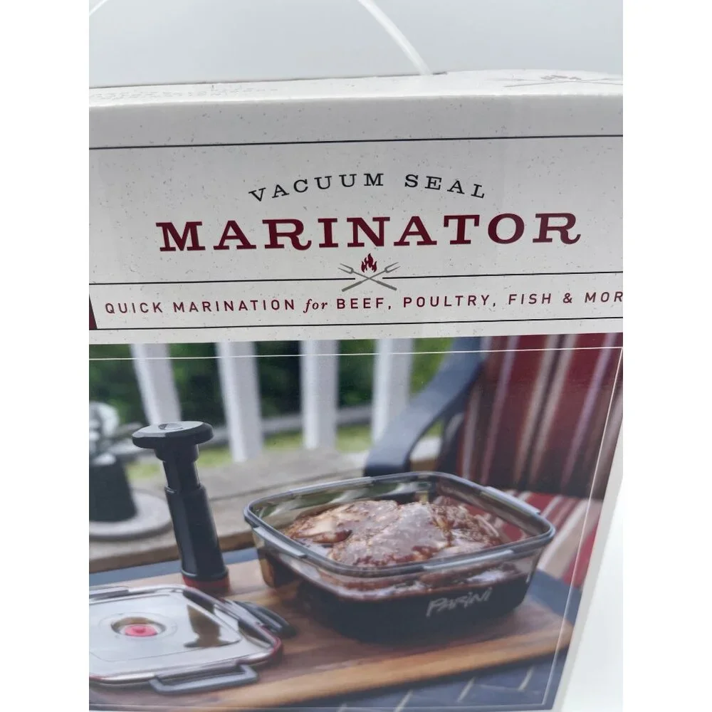 PARINI Cookware 2.6QT VACUUM SEAL MARINATOR Meat Vegetables Fish Poultry Beef - Picture 2 of 8